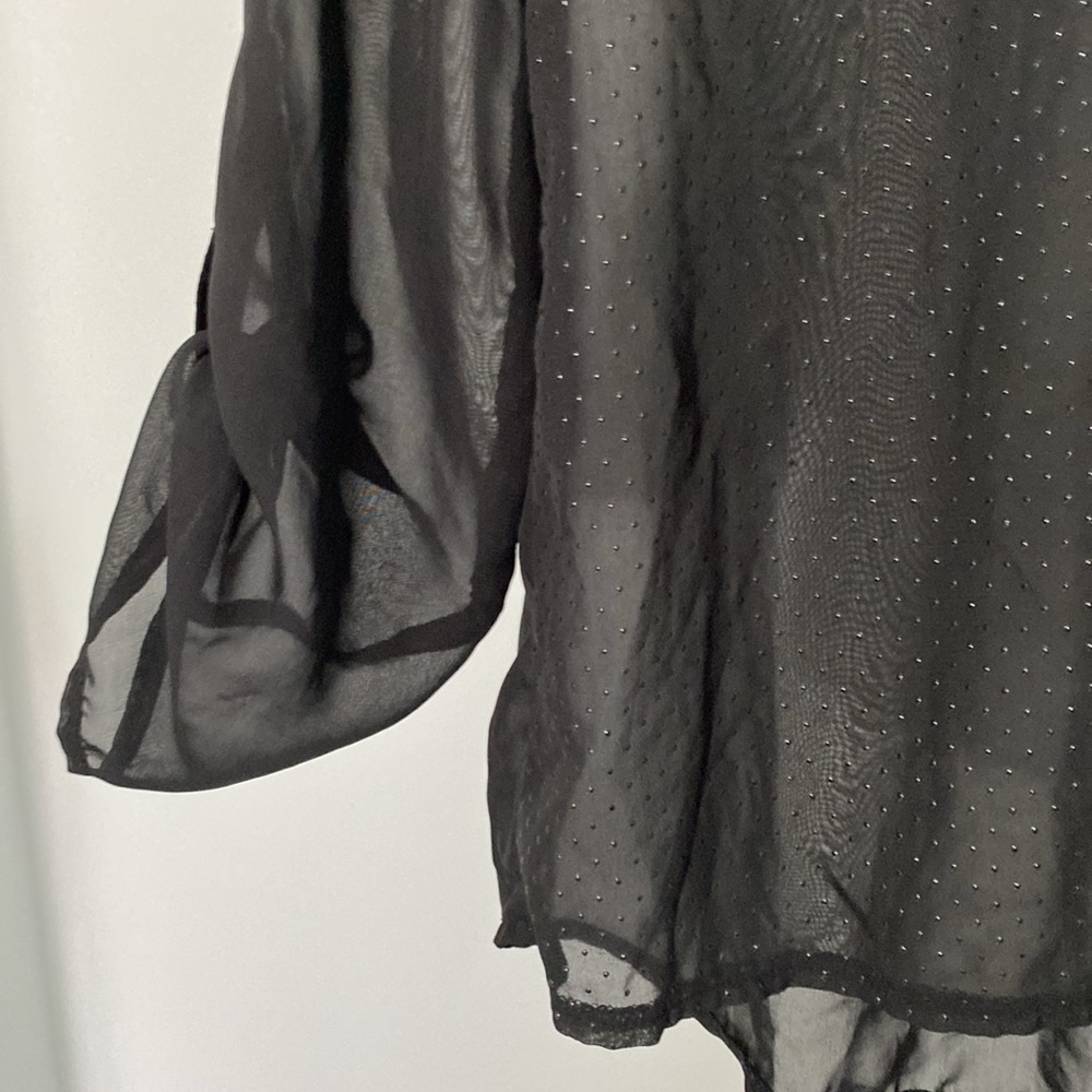 Reitmans Pretty See through Black Blouse Size M Petites - Picture 4 of 8